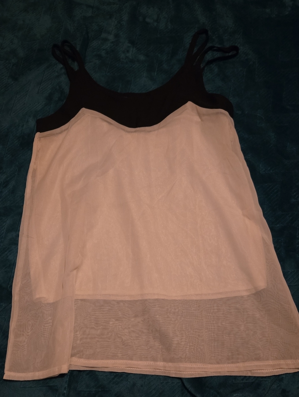 NWOT Black and White Layered Spaghetti Strap Tank